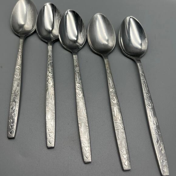 Stanley‎ Roberts Malaga abstract design Stainless steel Flatware 5 spoons - Picture 1 of 4